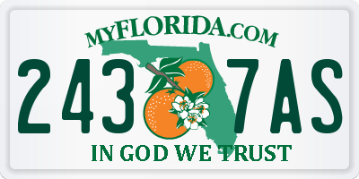 FL license plate 2437AS