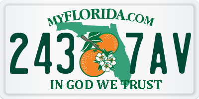 FL license plate 2437AV