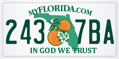 FL license plate 2437BA