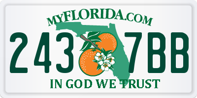 FL license plate 2437BB