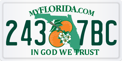 FL license plate 2437BC