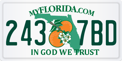 FL license plate 2437BD