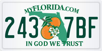 FL license plate 2437BF