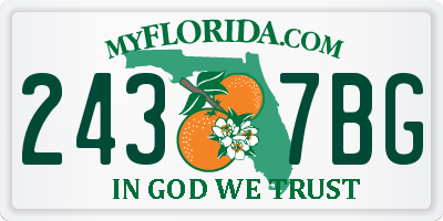 FL license plate 2437BG