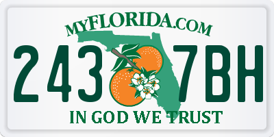 FL license plate 2437BH