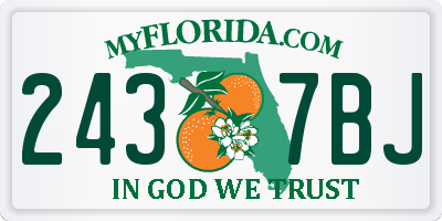 FL license plate 2437BJ