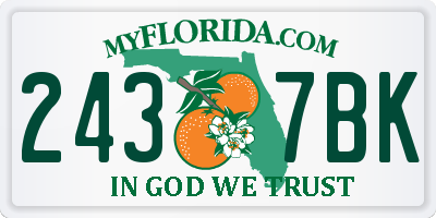 FL license plate 2437BK