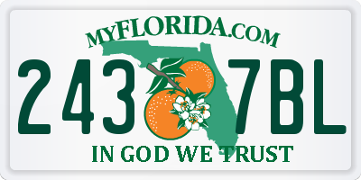 FL license plate 2437BL