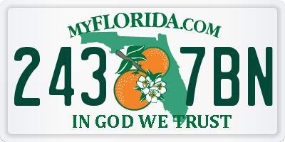 FL license plate 2437BN