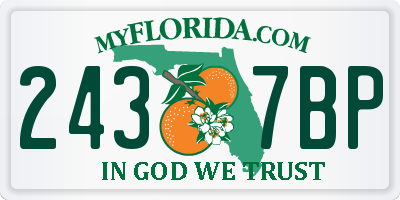 FL license plate 2437BP