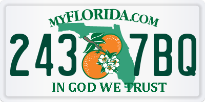 FL license plate 2437BQ