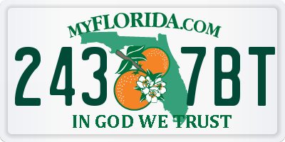FL license plate 2437BT