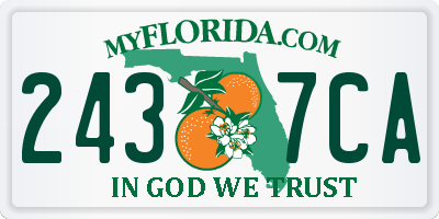 FL license plate 2437CA