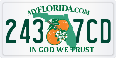 FL license plate 2437CD