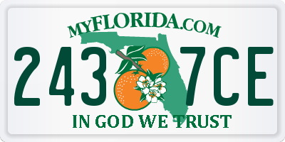 FL license plate 2437CE