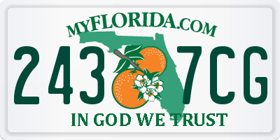 FL license plate 2437CG