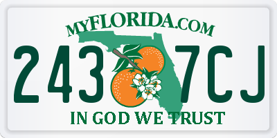 FL license plate 2437CJ