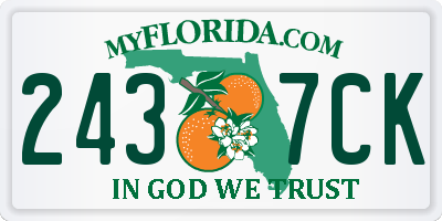 FL license plate 2437CK