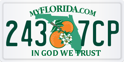 FL license plate 2437CP