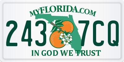 FL license plate 2437CQ