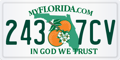 FL license plate 2437CV