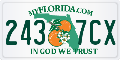 FL license plate 2437CX
