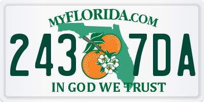 FL license plate 2437DA