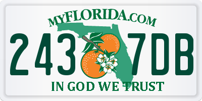 FL license plate 2437DB