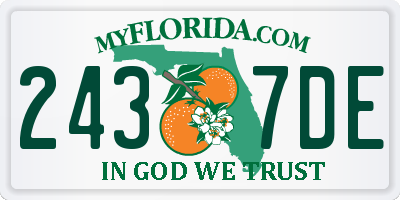 FL license plate 2437DE