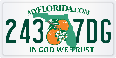FL license plate 2437DG
