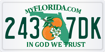 FL license plate 2437DK