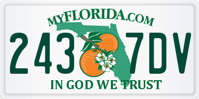 FL license plate 2437DV