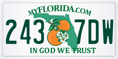 FL license plate 2437DW