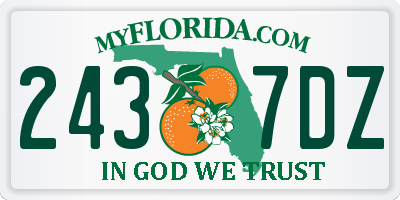 FL license plate 2437DZ