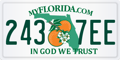 FL license plate 2437EE