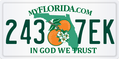 FL license plate 2437EK