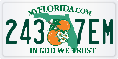 FL license plate 2437EM