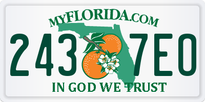 FL license plate 2437EO