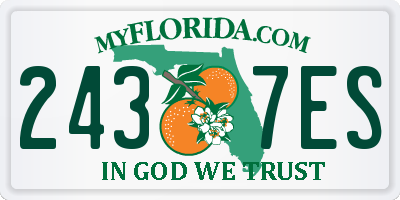 FL license plate 2437ES