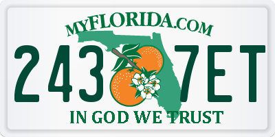 FL license plate 2437ET