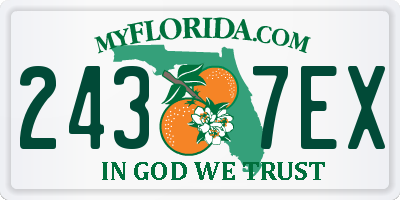 FL license plate 2437EX