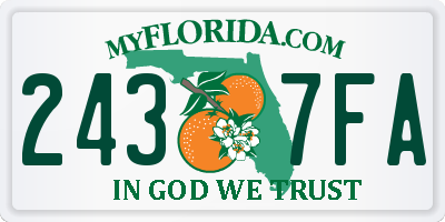 FL license plate 2437FA