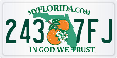 FL license plate 2437FJ
