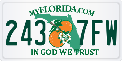 FL license plate 2437FW
