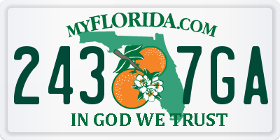FL license plate 2437GA