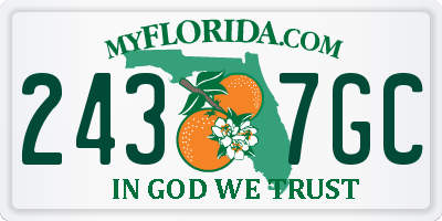 FL license plate 2437GC