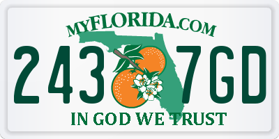 FL license plate 2437GD