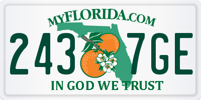 FL license plate 2437GE