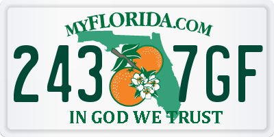 FL license plate 2437GF