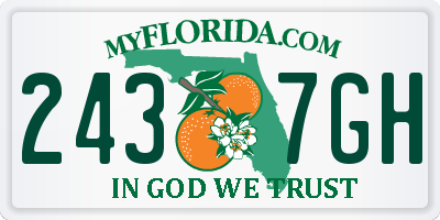 FL license plate 2437GH